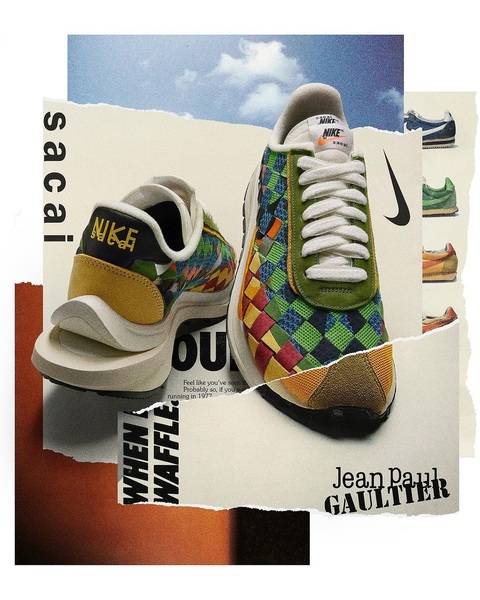 Patchwork Design on the Nike Waffle Woven by sacai Grailify